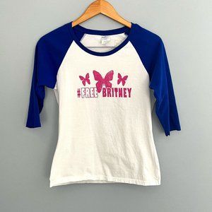 Port Authority #FreeBritney Baseball Style T-shirt Size Small